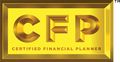 A yellow and brown logo for certified financial planning.