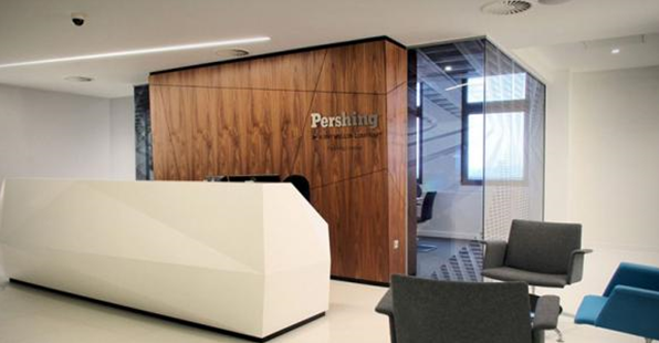 Pershing Square office reception area.