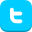 A blue twitter logo with white letters on it.