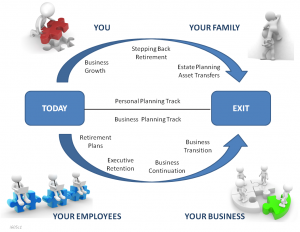 Here's an alt tag for the image: Business succession planning flowchart.