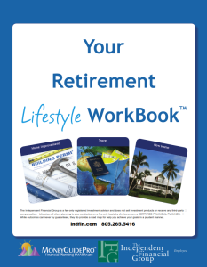 Here's an alt tag for the image: Retirement Lifestyle Workbook planning guide.